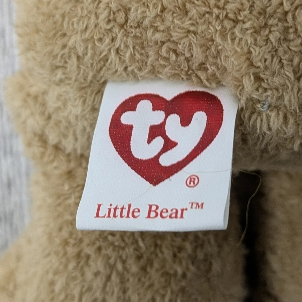 Ty Little Bear Tan Bear with Colorful Feathers